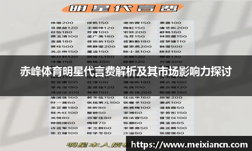 赤峰体育明星代言费解析及其市场影响力探讨
